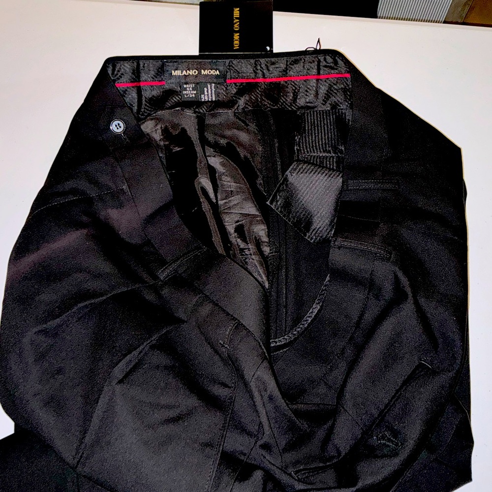 Milano Moda Men’s Dress Pants Black 44/34 - Picture 8 of 16